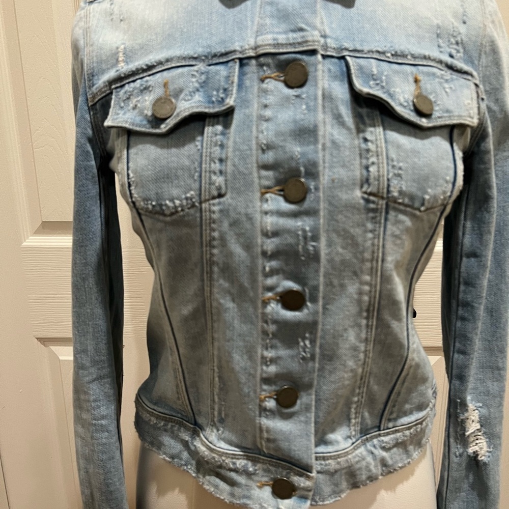 PAIGE Light Wash Blue Denim Jacket